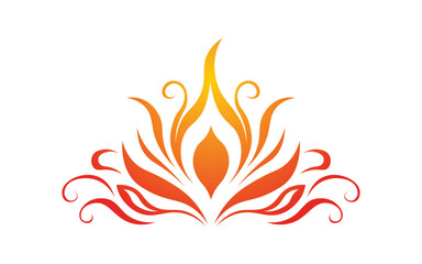 Diwali Diya fire calligraphy style vector design