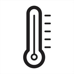 Thermometer vector icon with temperature half scale for weather or medicine - obrazy, fototapety, plakaty