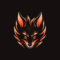flaming fox esports mascot logo vector design © Tmack
