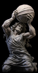 Fototapeta na wymiar statue of Sysifus with his bolder 