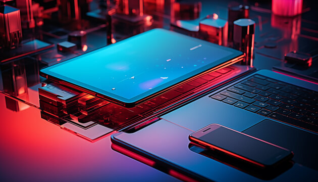 Collection of it products on the table