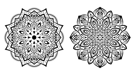 set of two luxury ornamental mandala design 
