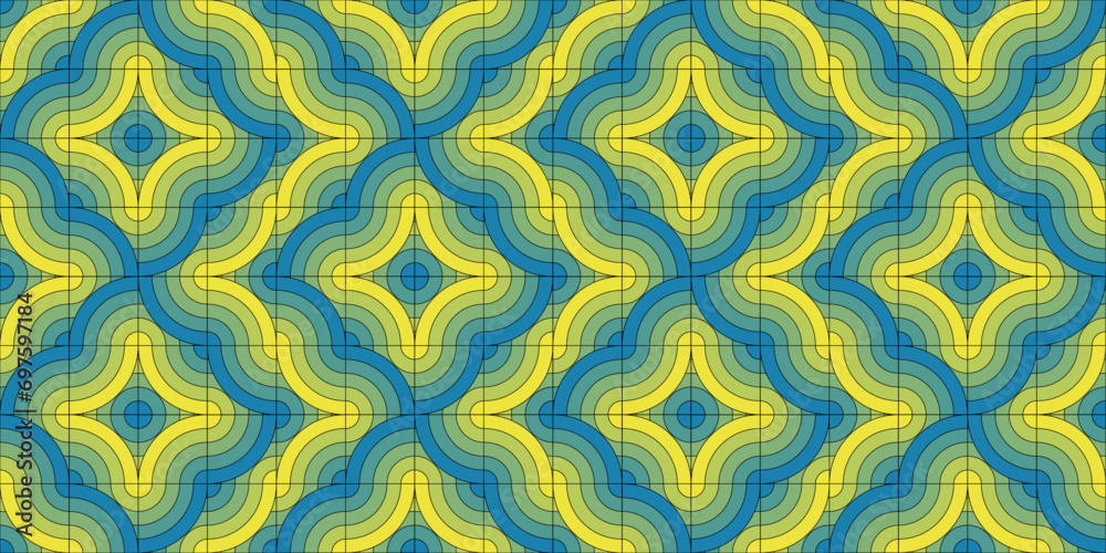 Aufkleber Wicker pattern, vector and abstract tile wallpaper. Seamless bright and striped pattern of lines woven into a pattern.