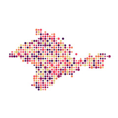 Fototapeta premium Crimea Silhouette Pixelated pattern map illustration