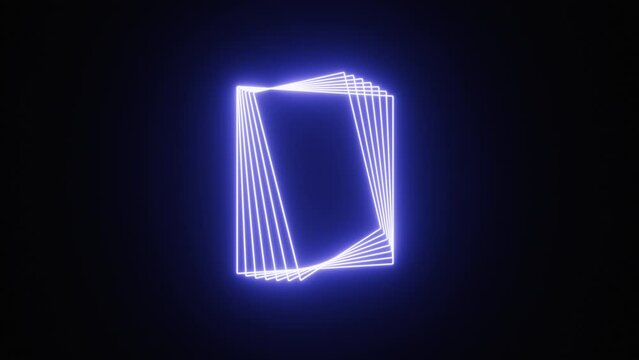 Abstract Blue Neon Lines Loop