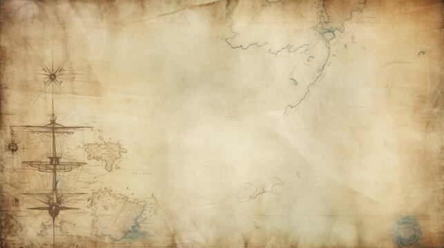 Abstract Vintage Nautical Map: Ideal for Historical Documentaries, Antique Shop Decor, and Educational Materials