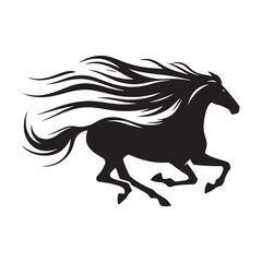 Majestic Running Horse Illustration: Expressive Equine Movement in a Beautiful Silhouette
