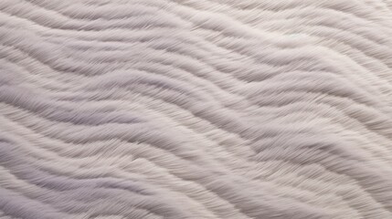 Wavy texture of plush white faux fur