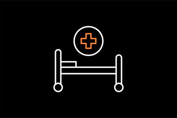 hospital  illustration in dark style. Flat vector illustration.