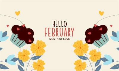 February month of love background - obrazy, fototapety, plakaty