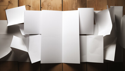blank white paper on wood background