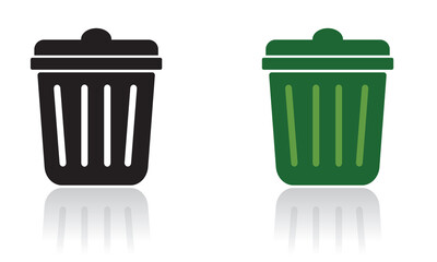 Trash icon set. Dustbin vector.  Recycle bin icon. Trash icon vector. Delete icon vector. Trace symbol for your web site design, logo, app, UI design. Vector illustration.