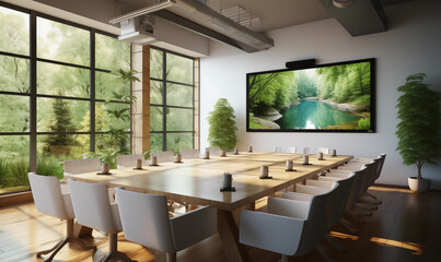 Fototapeta premium Modern office meeting room interior