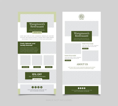 Food and Beverage Email Newsletter Template, Food Promotion Template, Email Marketing Landing page
