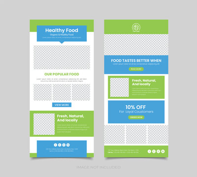 Food and Beverage Email Newsletter Template, Food Promotion Template, Email Marketing Landing page