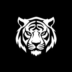 Tiger - Black and White Isolated Icon - Vector illustration