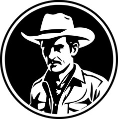 Western | Black and White Vector illustration