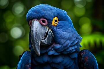 Intelligent Hyacinth macaw bird. Nature bird. Generate Ai
