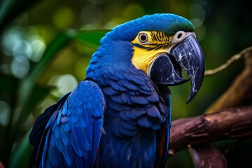 Colossal Hyacinth macaw bird. Nature bird. Generate Ai