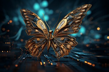 Dynamic Information technology butterfly. Internet economy. Generate Ai