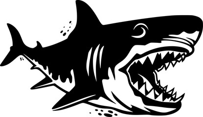 Shark | Black and White Vector illustration