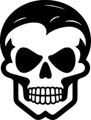 Skull - Black and White Isolated Icon - Vector illustration