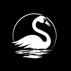 Swan - Minimalist and Flat Logo - Vector illustration
