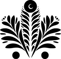 Obraz premium Boho - Black and White Isolated Icon - Vector illustration