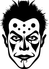 Clown | Black and White Vector illustration