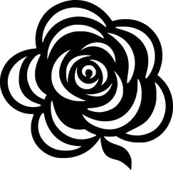 Flower | Black and White Vector illustration
