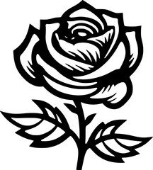 Flower - Black and White Isolated Icon - Vector illustration