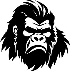 Gorilla | Black and White Vector illustration