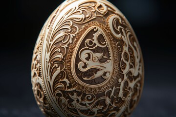 Detailed Large closeup egg. Brown whole raw. Generate Ai
