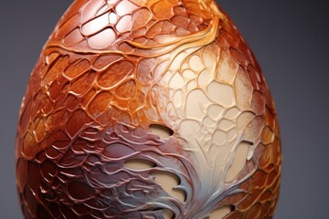 Smooth Large closeup egg. Brown whole raw. Generate Ai