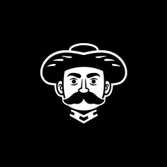 Mexican - Black and White Isolated Icon - Vector illustration