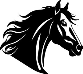 Horse | Black and White Vector illustration