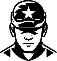 Military | Black and White Vector illustration