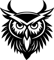 Obraz premium Owl | Black and White Vector illustration