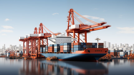 Obraz premium cargo ship in port