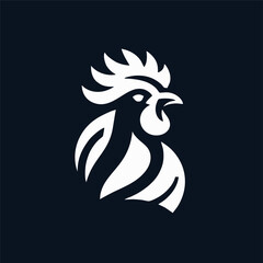 Rooster and cock. Flat design style vector illustrations set of icons and logos