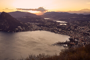 Veduta di Lugano dal Monte Br&egrave;