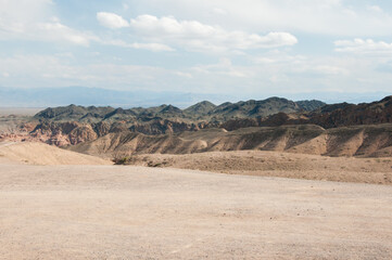 Landscape view of Charyn canyon or the Grand canyon of Kazakhstan