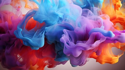 Whimsical tendrils of vibrant smoke burst forth in a chaotic yet captivating dance, - obrazy, fototapety, plakaty