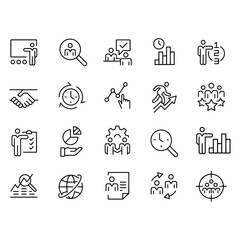  Business line icons vector design