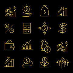 Investment and Management Icons vector design