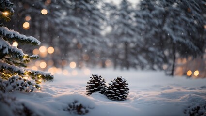 Snow covered branches. Tree with snow.