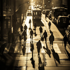 ビジネス街を歩く人々