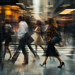 ビジネス街を歩く人々