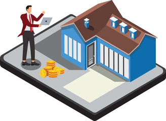 Businessman, Collection, House, Real Estate, Investment