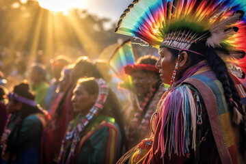 Unity and Promise: Vibrant Rainbow Tribe Celebration
